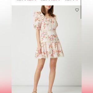 Guess eyelet dress in pastel pink